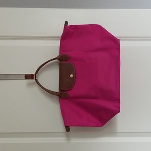 Long champ le pliage Medium top handle handbag